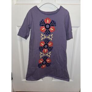 Tea Collection Girls Purple Floral Graphic Dress Size 10